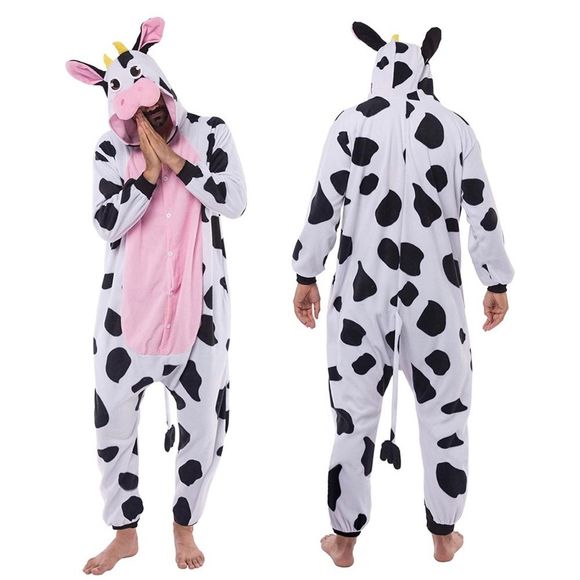 Family Pajama Plush Onesie One Piece Cow Animal Costume - Picture 6 of 7